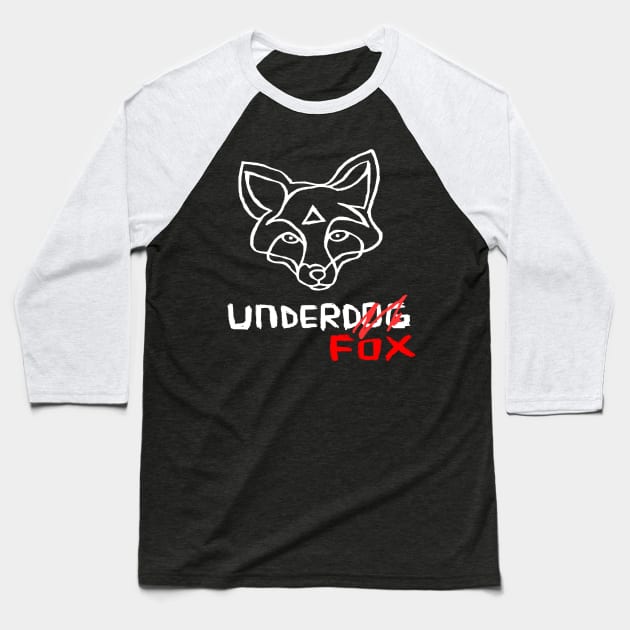 Fox Humor, Underfox Vs Underdog, Funny Fox Joke Baseball T-Shirt by badlydrawnbabe